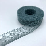 ruban dentelle brodée polyester organza largeur 15mm yards couleurs multiples motifs carrés légèrement transparent