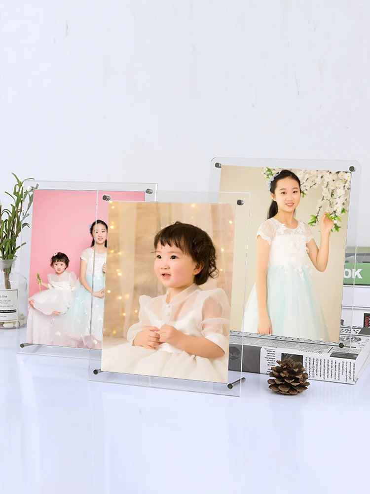 cadre photo acrylique transparent moderne clips plastique affichage mural a3 a4