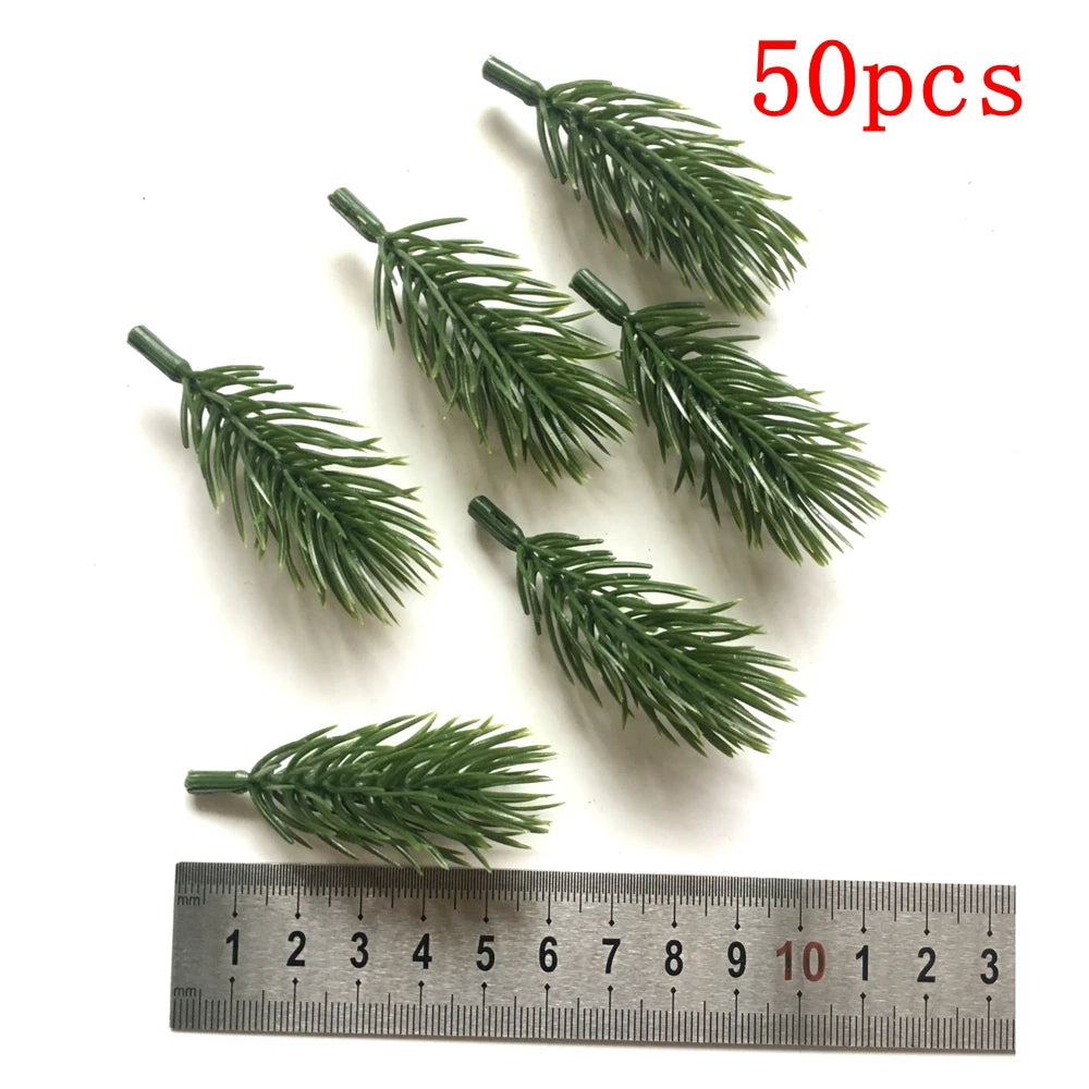 décoration intérieure branche artificielle sapin feuilles vert naturelle clips diy 50 pièces festive mariage