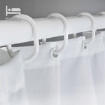 rideau douche moderne polyester blanc rayures verticales anneaux imperméable respectueux l'environnement