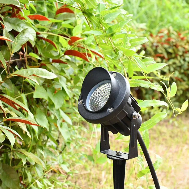 projecteur led moderne étanche noir vis fixation ip65 lumière extérieure jardin industrielle