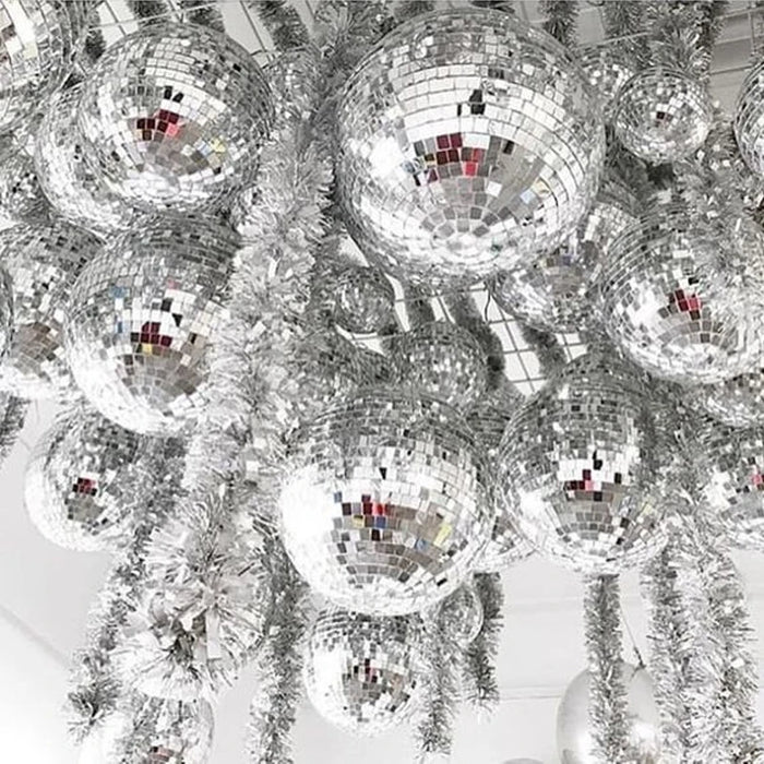 Ballon chrome argenté rétro années 80 pour décoration anniversaire