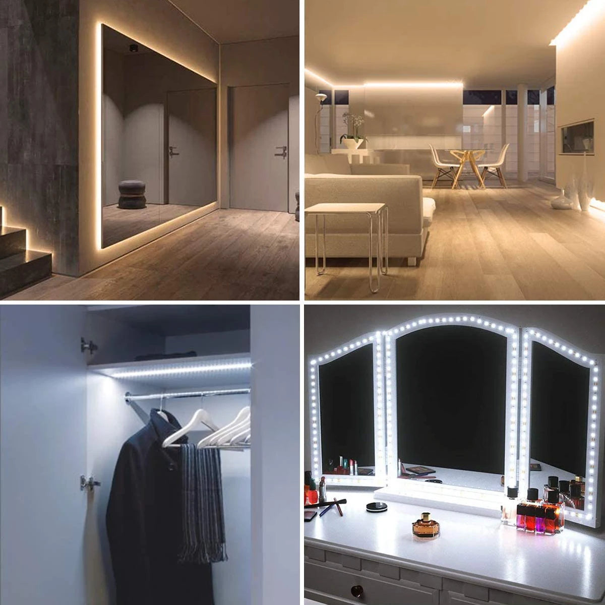 ruban led flexible blanc blanc chaud adhésif moderne 5v 60leds/m 50000heures usb decoration salon