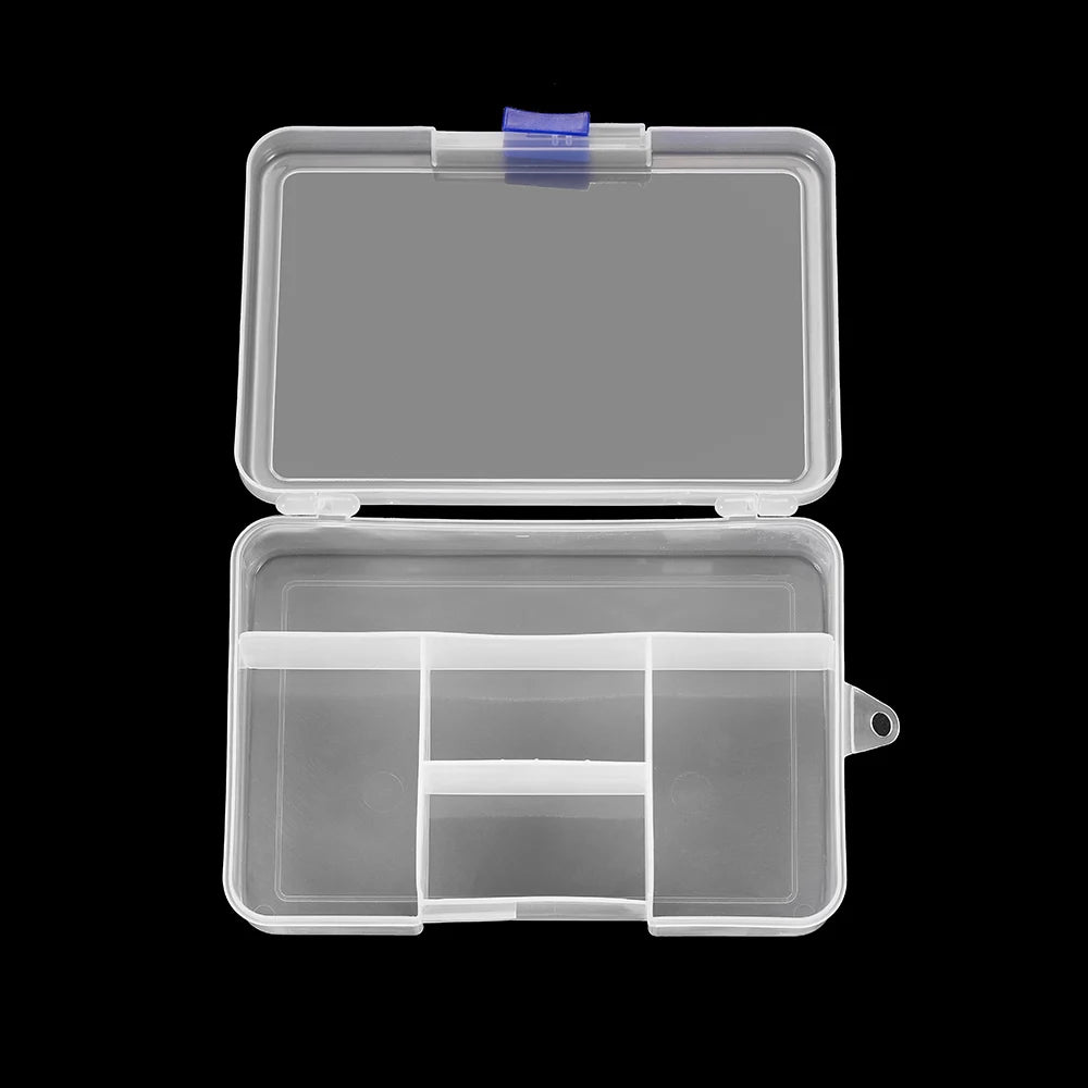 boîte rangement bijoux transparente rose bleu violet poignée compartiments plastique moderne pratique