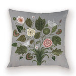 taies d'oreiller carrées fleur vintage polyester blanc décoratives