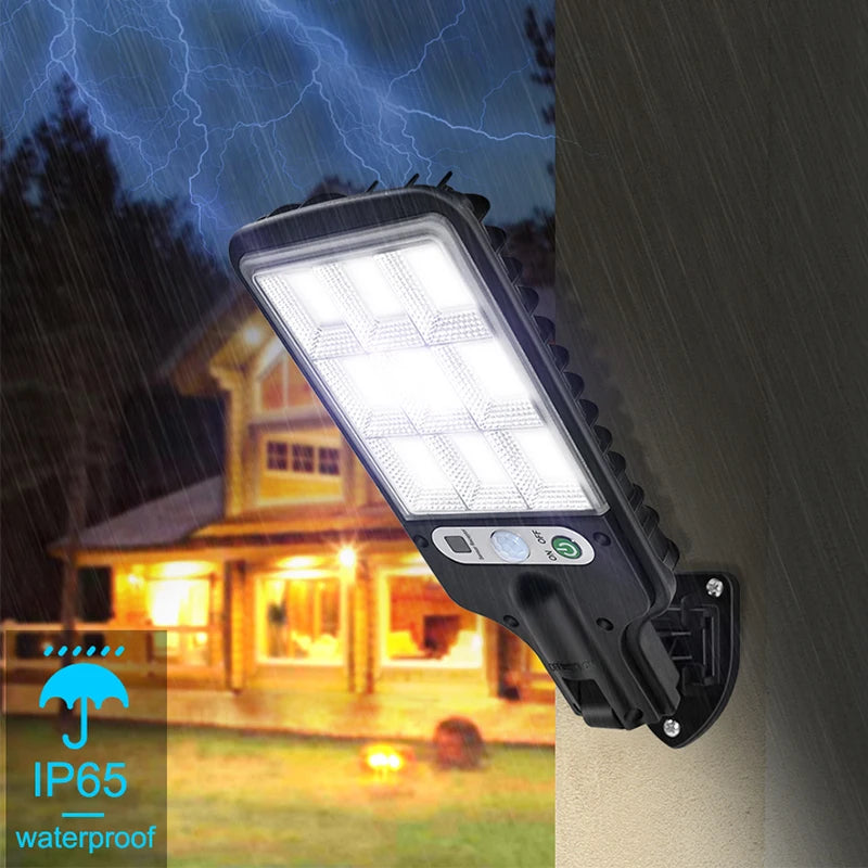 lampe solaire led noire moderne télécommande détecteur mouvement ip65 étanche
