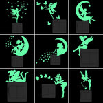 interrupteur mural lumineux fée étoiles papillons moderne adhésif chambre enfant deco vert