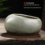 pot plante céramique glacé moderne minimaliste vert gris matériau poterie sans trou