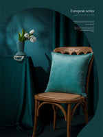 coussin velours carré vert foncé décoration intérieure élégante 30x50cm chambre salon farmhouse