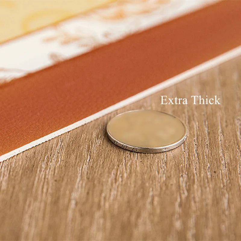 tapis table rond protection anti dérapante pvc respectueux environnement beige marron fleurs stylisées élégant