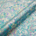 tissu brocart fleurs rouge rose jaune bleu polyester durable qualité jacquard teint decoration materiau