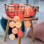 guirlande lumineuse led coton texturé moderne rose blanc bleu vert violet halloween noël chambre