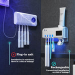 porte brosse dents stérilisation uv distribiteur dentifrice brosses dents moderne blanc adhésif solaire charge