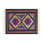 tapis floral orné anti dérapant rouge blanc vert bleu noir tissu caoutchouc