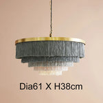 suspension lumineuse franges moderne or blanc gris élégant chambre fille lumière bohème