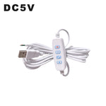interrupteur usb blanc noir boutons on off dimmable câble usb 5v moderne variateur led