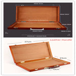 boîte peinture bois marron vintage poignée cuir organisation artiste portable almacenamiento pinturas