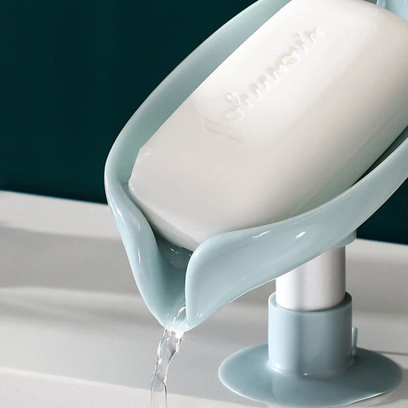 support savon moderne pp bleu clair succion transparent opacité matériau durable salle bains