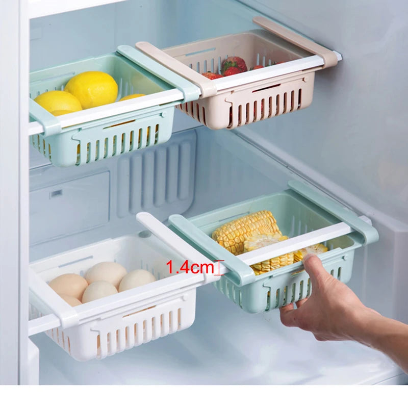 paniers rangement réfrigérateur blanc perforés moderne adhésif pratique kitchen organizer kitchen accessories