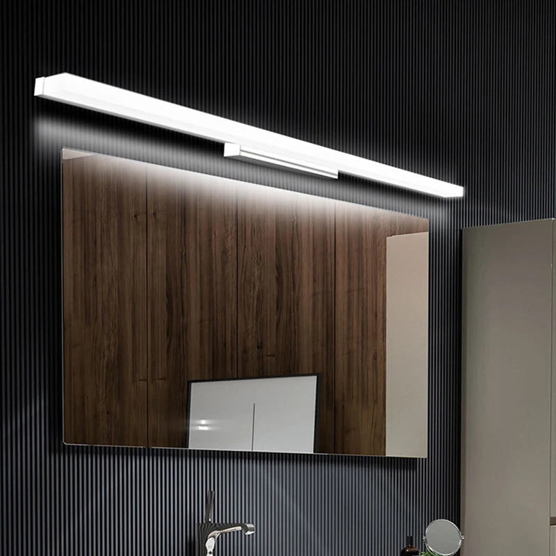lampe miroir led blanche rectangulaire moderne salle bain chambre éclairage mural