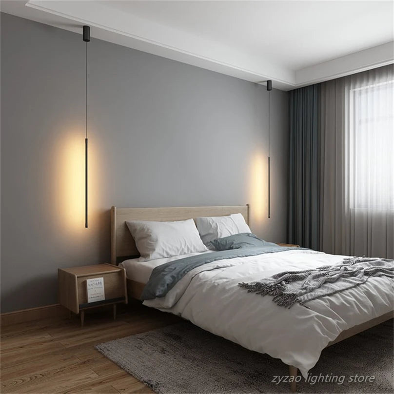 lampes suspendues minimalistes modernes noir blanc gris éclairage salon chambre led adjustable