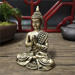 statue bouddha dorée détaillée classique traditionnel ornement feng shui maison artisanat résine