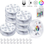 lampe led submersible ip68 13 diodes ronde transparente moderne aimant tasse succion piscine étang