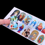 autocollants religieux saints anges bleu rouge blanc doré noir adhésifs décoration église craft stickers
