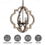 suspension lumineuse vintage gris clair brun finition rustique lumières ampoules E14