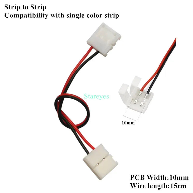 connecteurs led ruban noir blanc rouge vert bleu 8mm 10mm broches adhésifs modernes