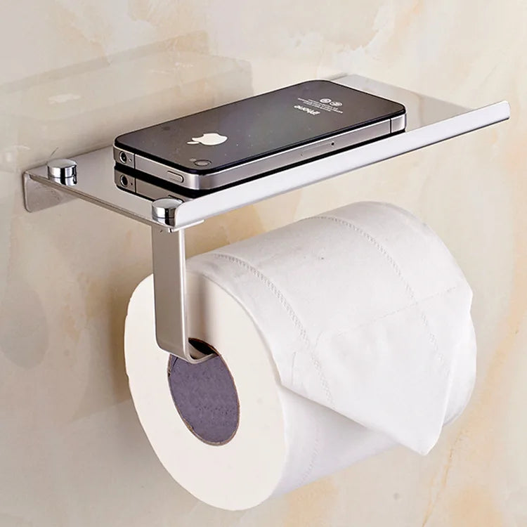 distributeur papier toilette doré moderne élégant porte téléphone mural inoxydable papier toilette