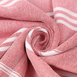 serviette bain rayée 100x180cm coton biologique séchage rapide franges classique rose gris bleuclair