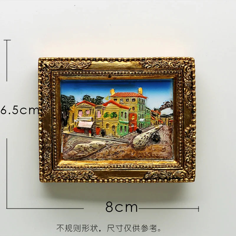 cadre photo or peinture van gogh art miniature aimants réfrigérateur nature morte starry sky