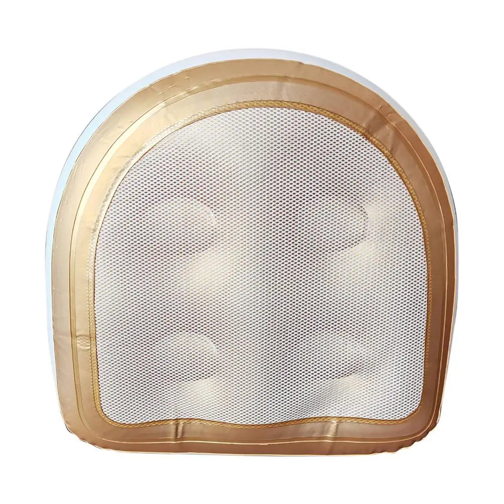 coussin gonflable baignoire mousse mémoire forme pvc blanc doré maille fine moderne ventouses