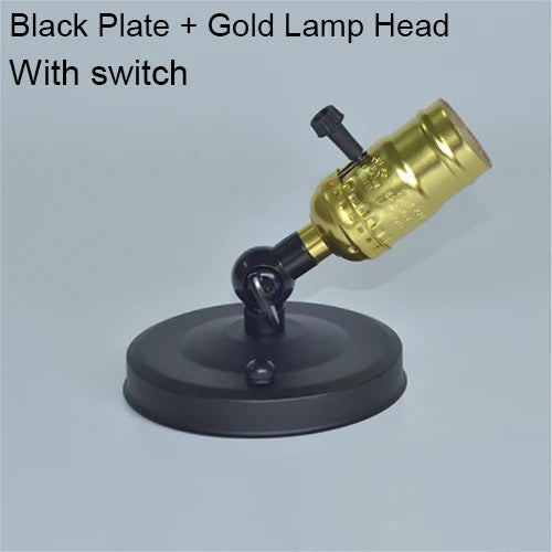 lampe table vintage bronze noir effet vieilli interrupteur mural fixe vis