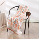 serviette bain coton bio rapide absorbant moderne motif géométrique blanc bleu orange gris