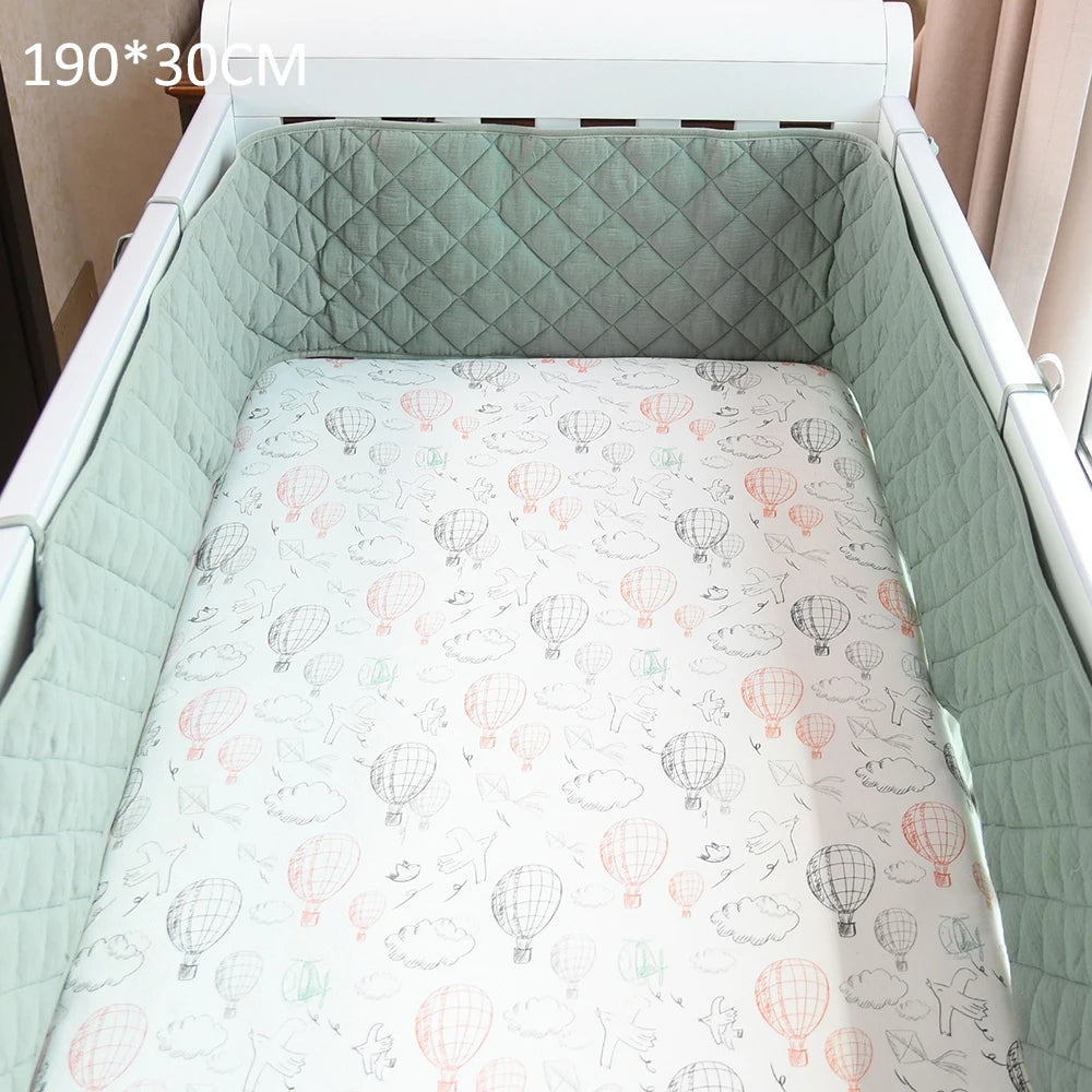 lit bébé drap montgolfières nuages carreaux 190cm 360cm doux moderne coton roseclair