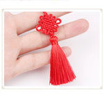 nœuds chinois pompons 5cm 2pcs rouge beige doré bleu marine vert artisanal décoration intérieure