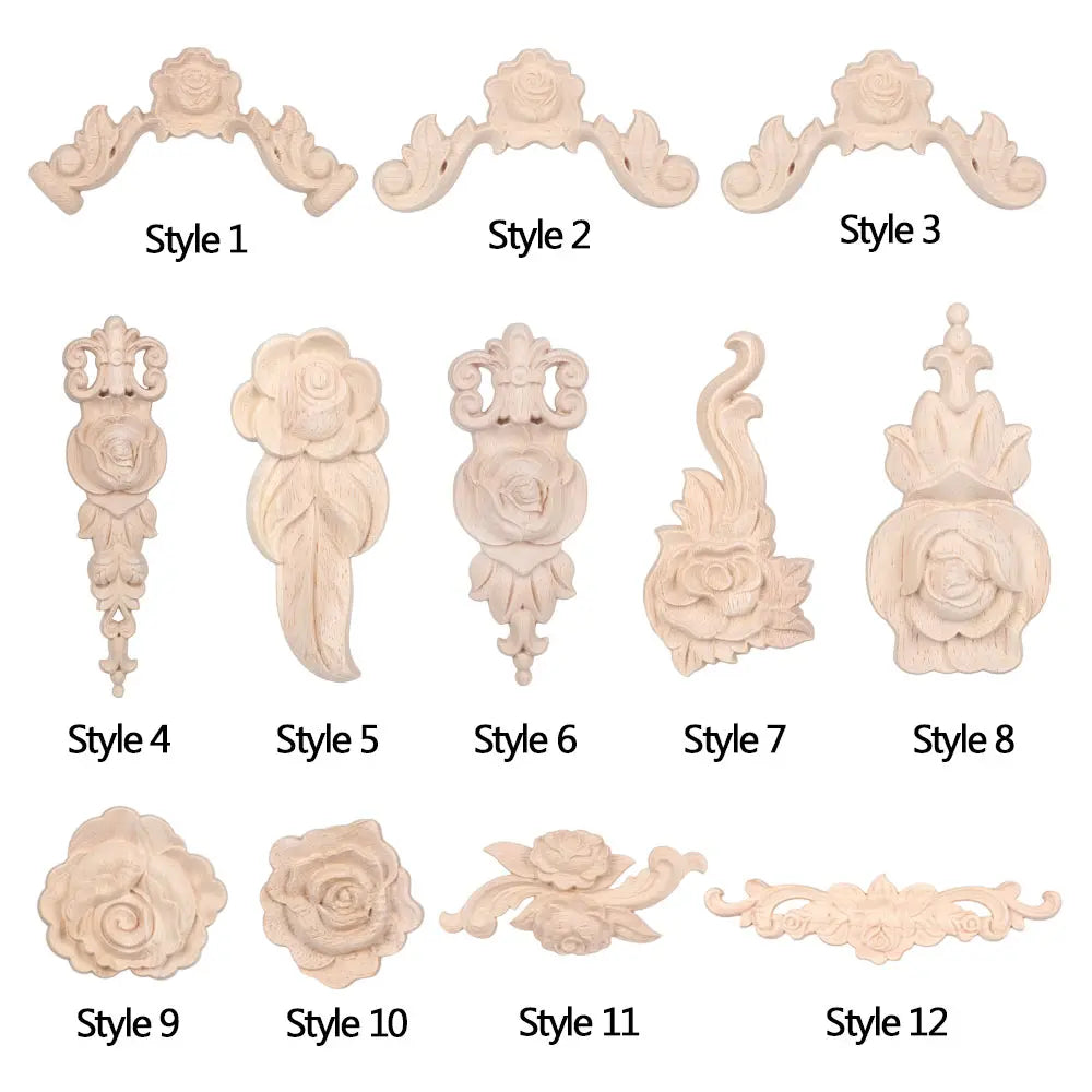 appliques decoratives bois floral sculptees baroques naturelles decoration murale farmhouse classic
