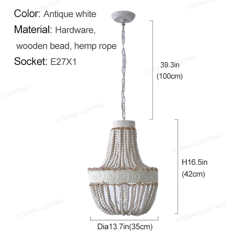 suspension lumineuse bois corde chanvre blanc gris rustique bohème 3luxe