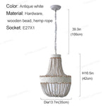 suspension lumineuse bois corde chanvre blanc gris rustique bohème 3luxe