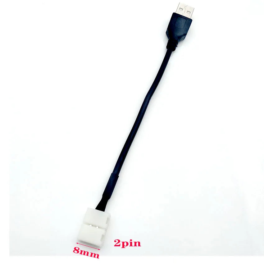 câble usb led 8mm 10mm 30pièces connecteur adhésif noir plat moderne