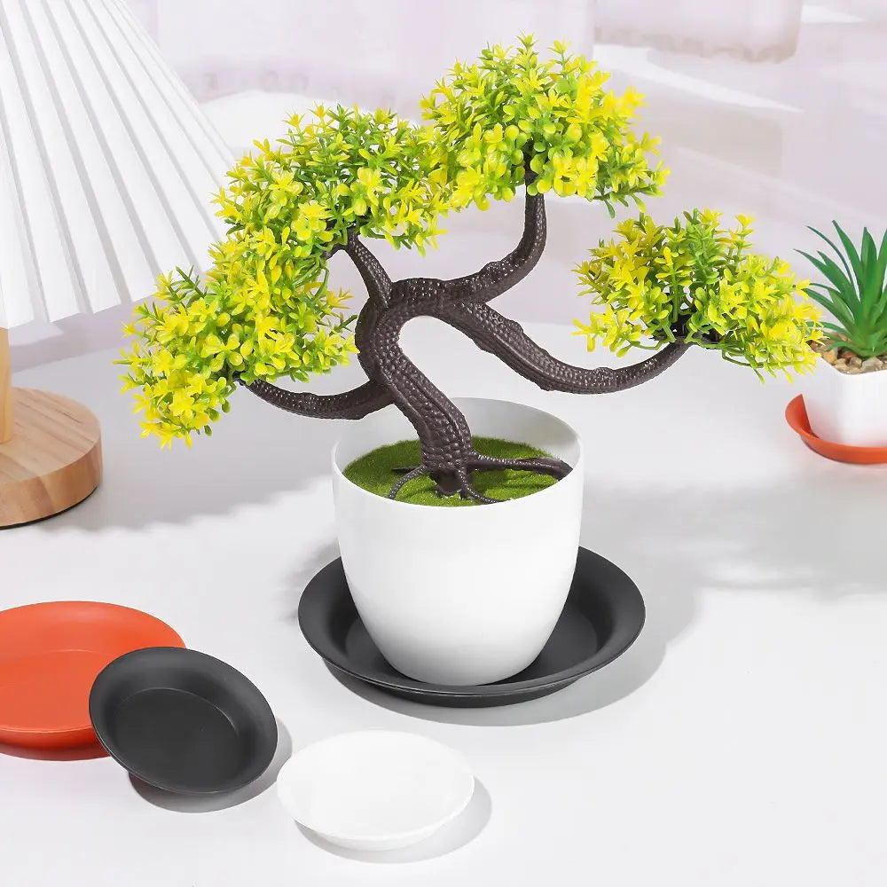 assiettes rondes modernes orange noir blanc solides intérieur extérieur durable polypropylène sans BPA