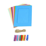 cadres photo colorés cartonnés 10 pièces décoratifs scrapbooking souvenirs pince linge cordelette lumineuse