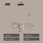 suspension lumineuse moderne blanc noir circulaire contemporaine salon chambre hall