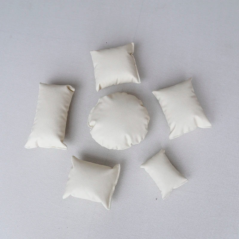 coussins doux velours bébé oreiller photo accessoire pose classique blanc rose beige violet