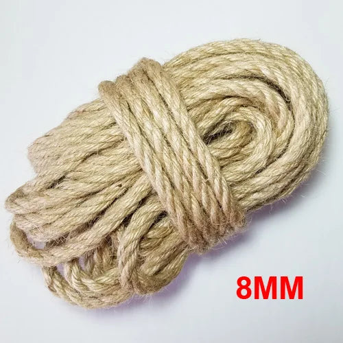 corde chanvre marron texture tissée haute ténacité naturelle rustique décoration artisanat DIY 1mm 2mm