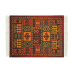 tapis floral orné anti dérapant rouge blanc vert bleu noir tissu caoutchouc