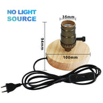 lampe table bois moderne industriel ampoule filament visible cylindre cube octaèdre chambre coucher deco