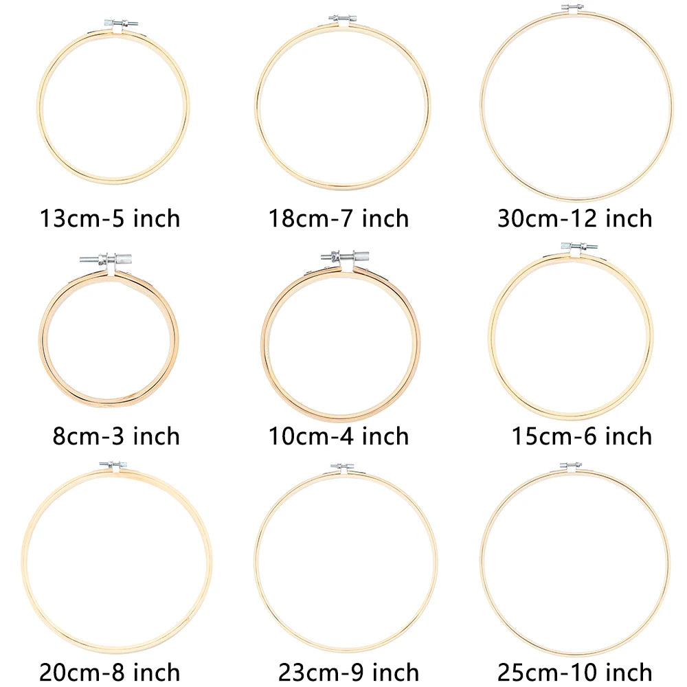 anneaux broderie bambou vis serrage classique différents diamètres cross stitch frame outils couture